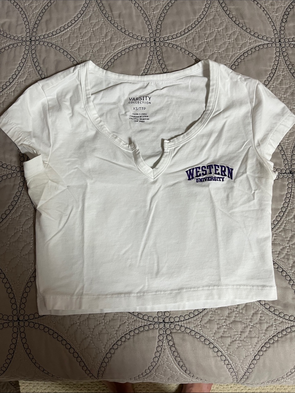Western University White Crop Top by